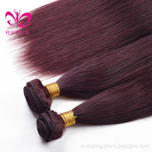 2019 big sales 8A Grade Unprocessed Indian Human Hair dak red T color Straight Hair Weft with wholesale price